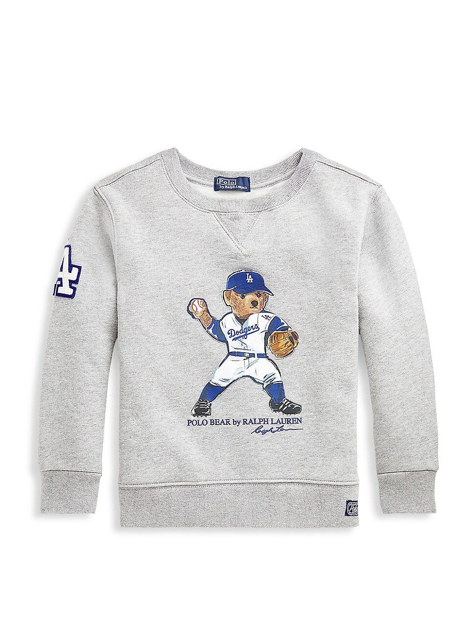 Little Boy's & Boy's Los Angeles Dodgers x Ralph Lauren Polo Bear Vintage-Style Fleece Sweatshirt | Saks Fifth Avenue