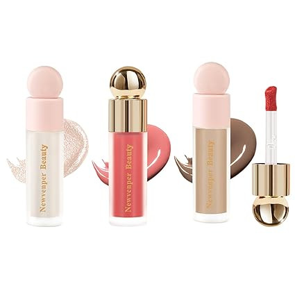 Liquid Contour,Liquid Highlighter, Blush with Face Brush Long Lasting Smooth Lightweight Smudge P... | Amazon (US)