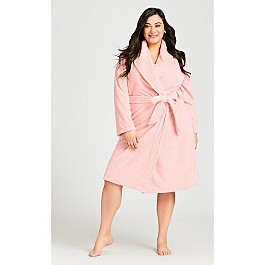 Plush Waffle Texture Robe - pink | Avenue