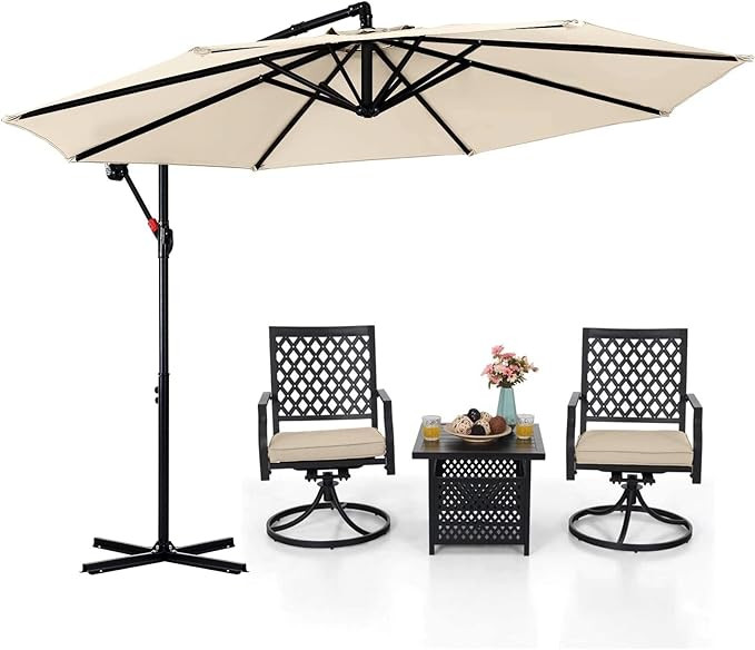 Cantilever Patio Umbrellas 10FT Light Beige by ABCCANOPY | Amazon (US)