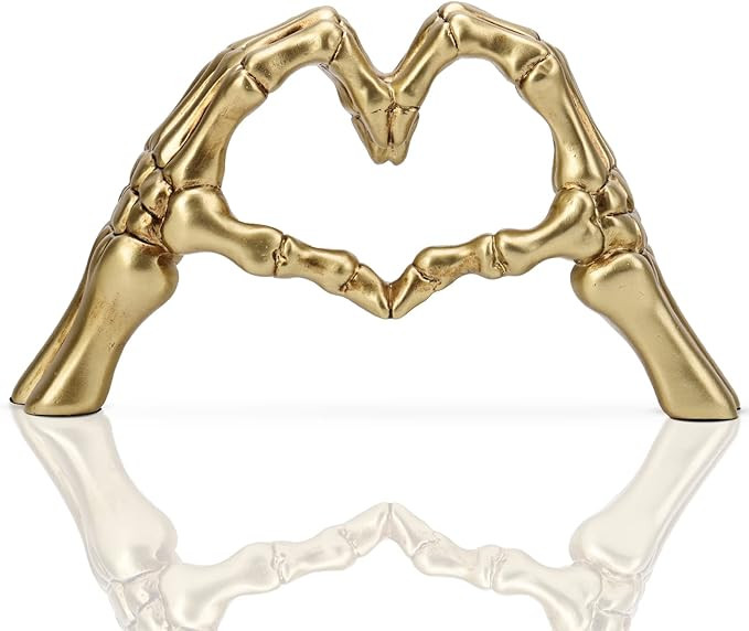 Gold Decor Love Gesture Statue, Modern Gold hand Sculpture Home Decor,Nordic Heart Shape hand Fig... | Amazon (US)