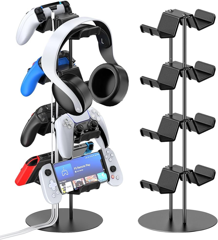 Kytok Controller Stand 4 Tiers with Cable Organizer for Desk, Universal Headphone Stand Compatibl... | Amazon (US)