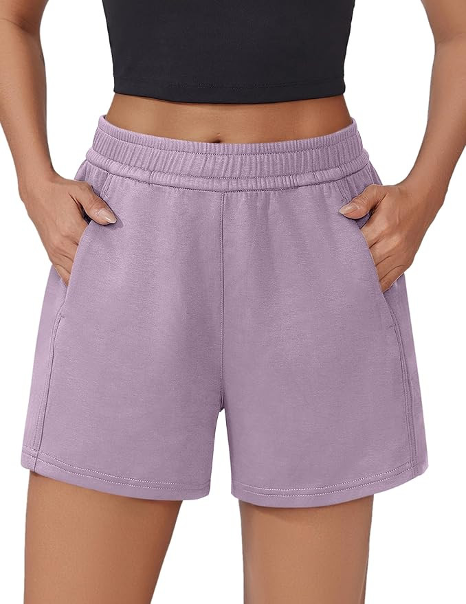 PINSPARK Athletic Sweat Shorts Women Elastic High Waisted Comfy Short Drawstring Casual Lounge Sh... | Amazon (US)