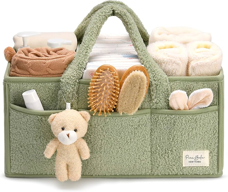 PeraBella Diaper Caddy Organizer for Changing Table, Storage Basket for Wipes, Gift for Baby Show... | Amazon (US)