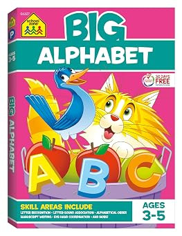 School Zone Big Alphabet Workbook: 320 Pages, Preschool, Kindergarten, Beginning Writing, Tracing... | Amazon (US)