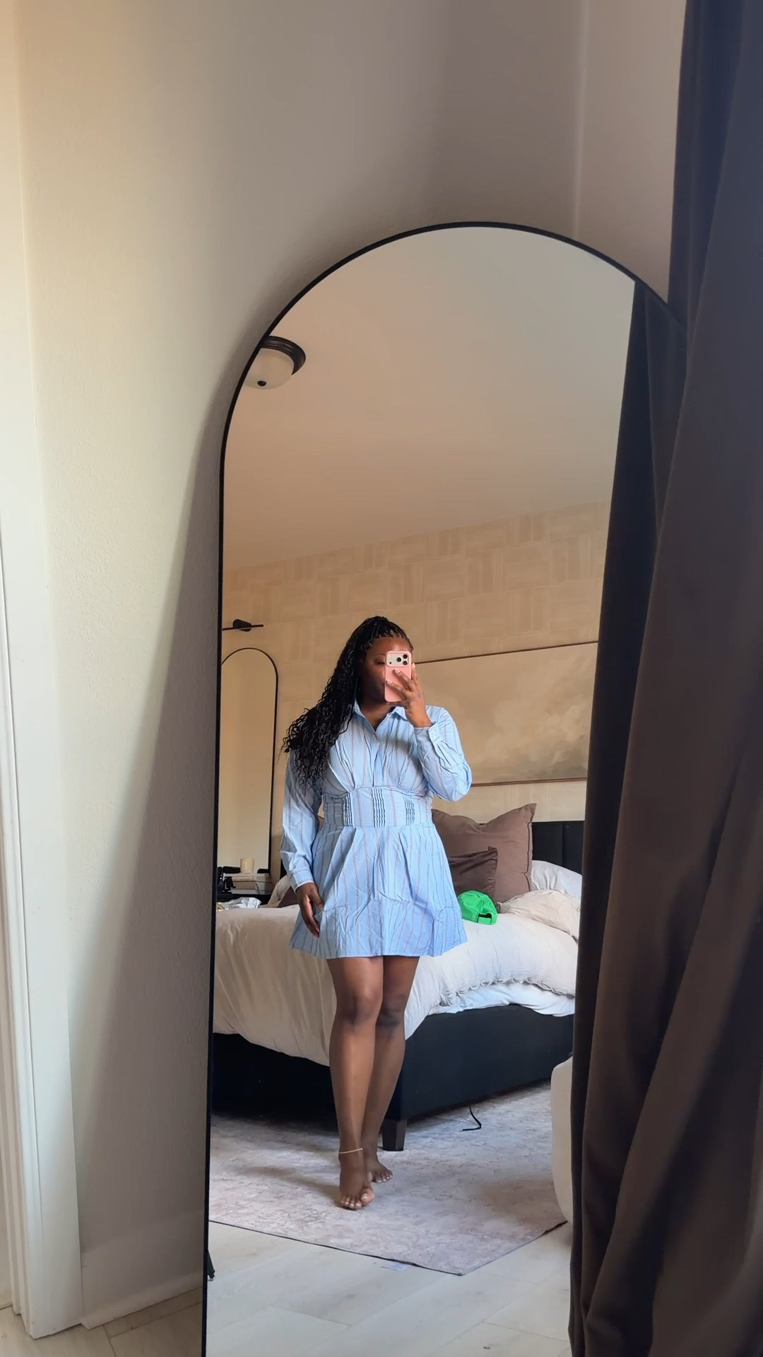 Striped blue dress. Spring dress 

#LTKdayinmylife #LTKootd #LTKMidsize