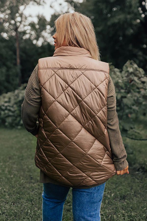 Fireside Divine Quilted Vest In Mocha Curves | Impressions Online Boutique