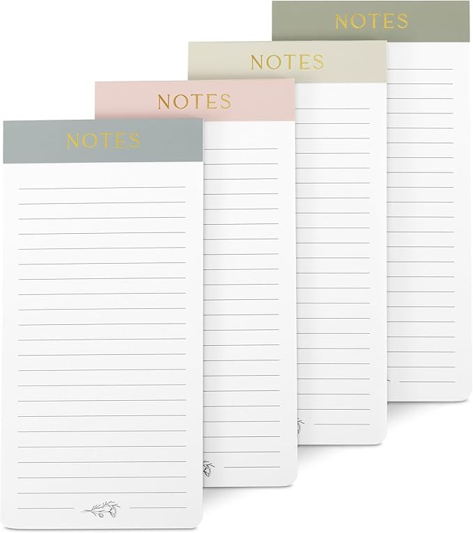 Beautiful Magnetic Notepads for Fridge - Set Of 4 Modern Note Pads With Lined Pages to Easily Wri... | Amazon (US)