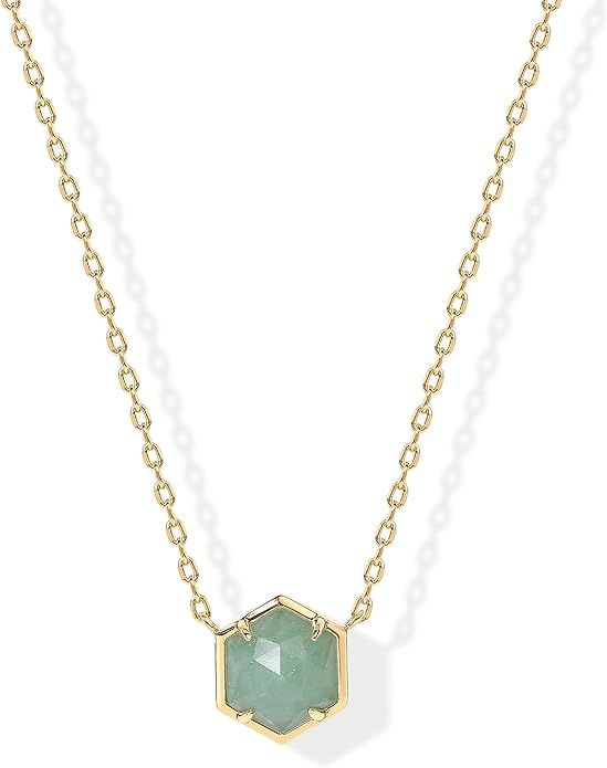PAVOI 14K Gold Plated Gemstone Pendant Necklace | Dainty Chain Necklaces for Women | Amethyst, Gr... | Amazon (US)