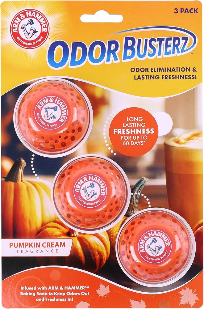 Arm & Hammer OdorBusterz\u00ae Odor Eliminator Balls, Pumpkin Cream, 3 Count \u2013 Baking Soda O... | Amazon (US)