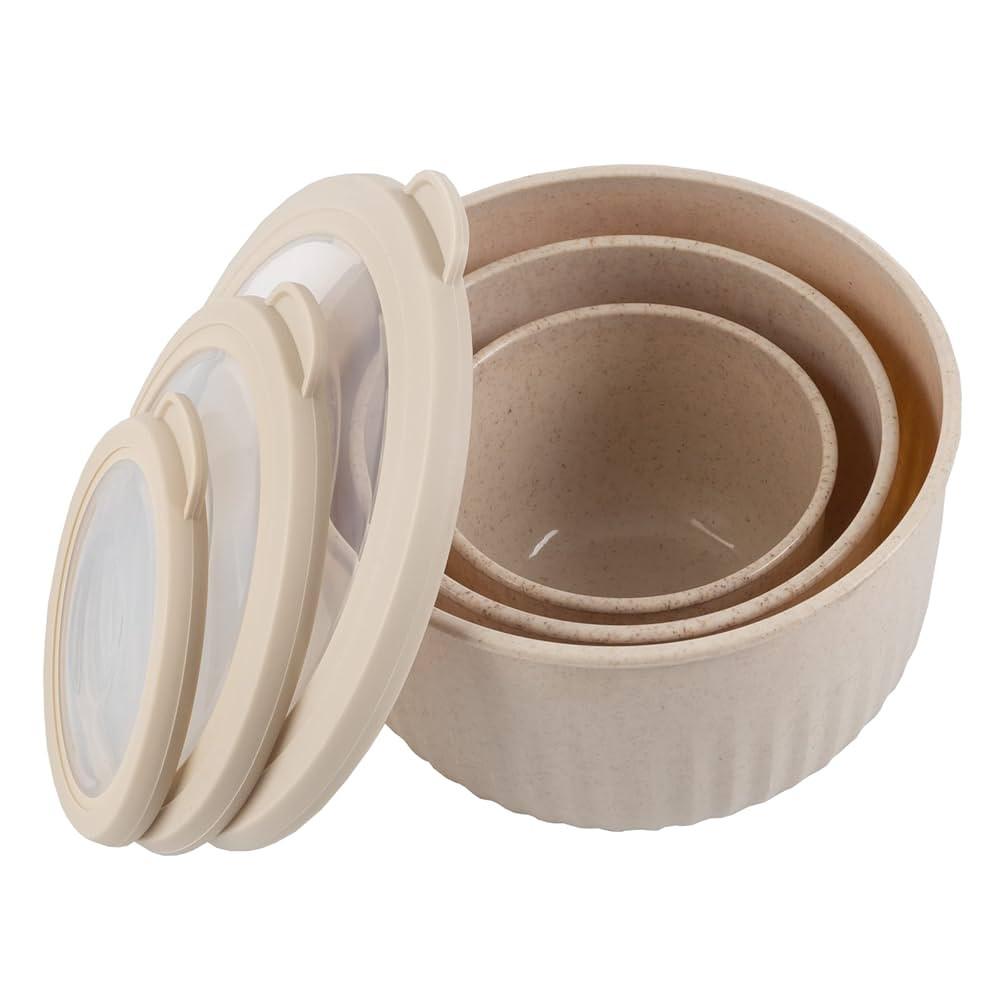 Classic Cuisine Set of 3 Bowls with Lids - Microwave, Freezer, and Fridge Safe Nesting Mixing Bow... | Amazon (CA)