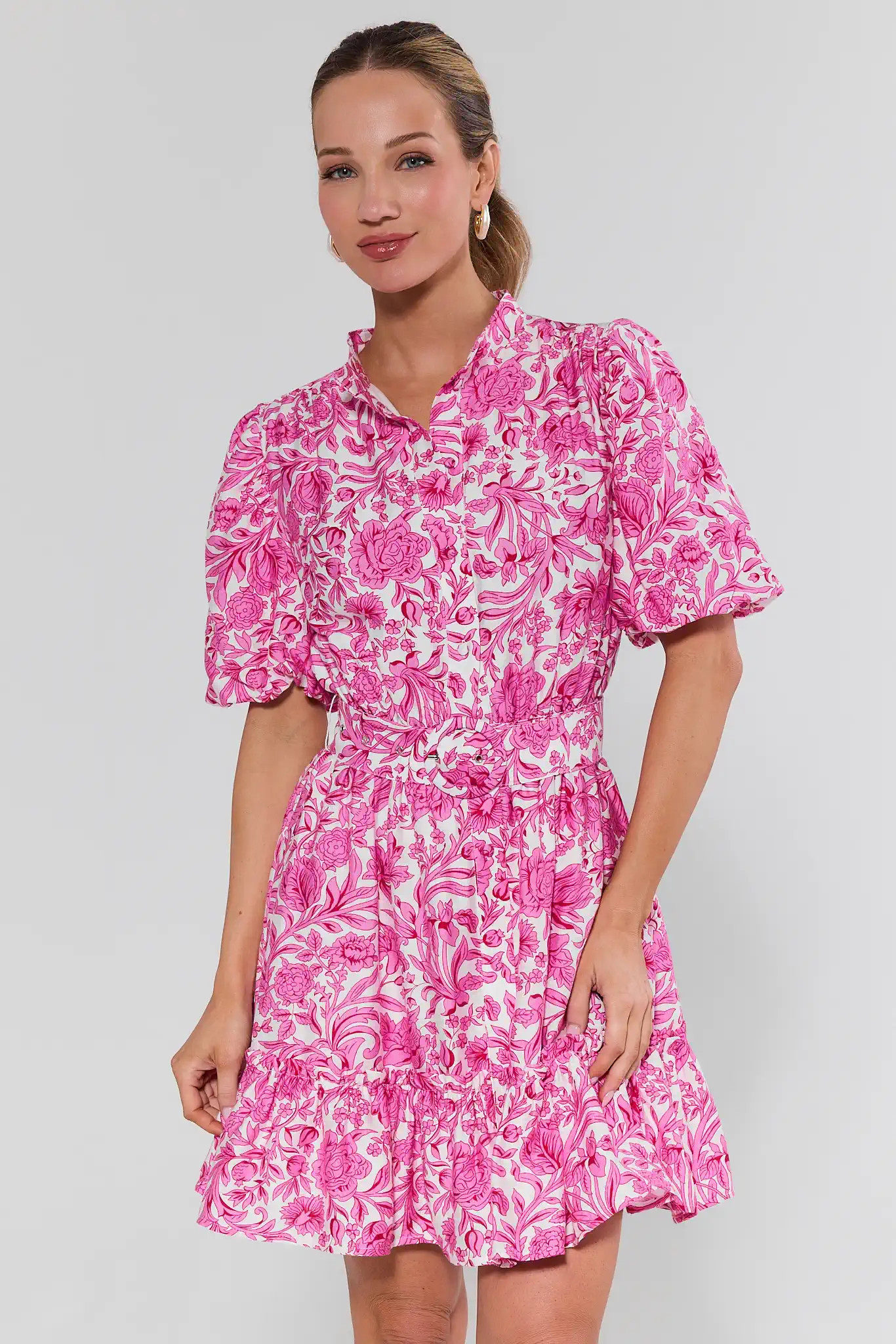 Sloane Pink Floral Short Dress | Avara