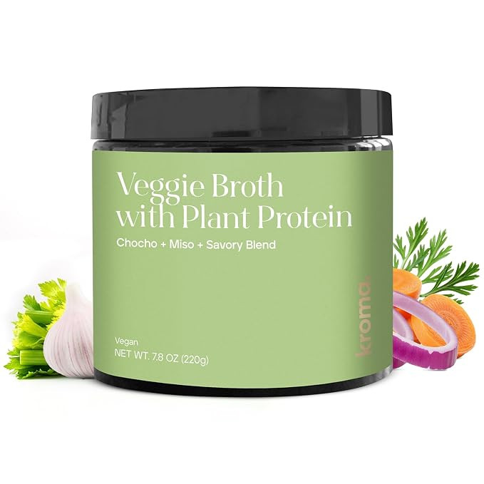 Kroma Vegan Vegetable Broth Powder with Plant Protein 7.8 Oz, 1 Jar, 10 Servings – Red Miso, Ve... | Amazon (US)