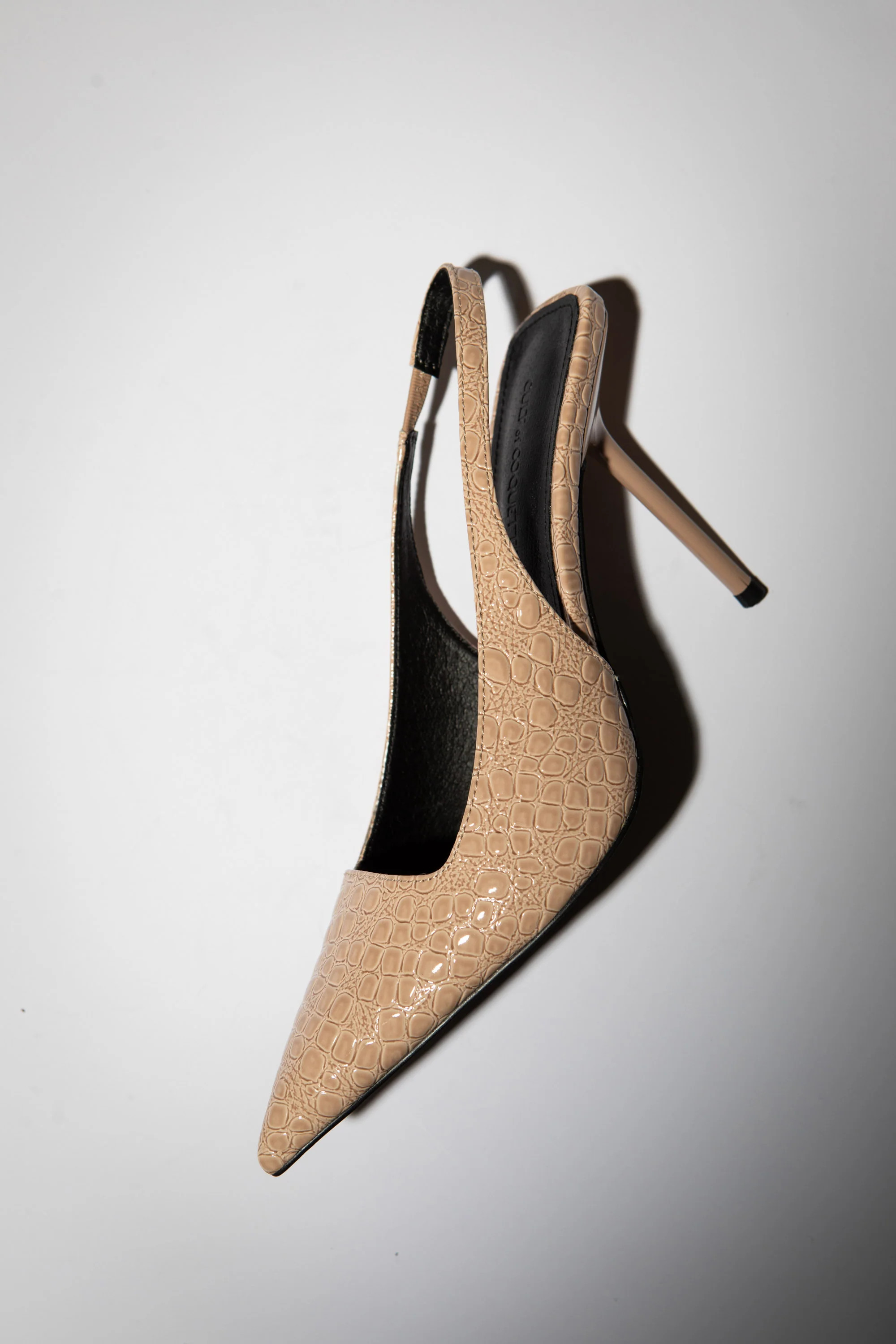 Elsa Slingback Pump Nude Croc Patent 100 mm | CULT OF COQUETTE