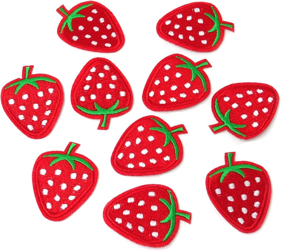 Honbay 10PCS Cute Red Strawberry Appliques Decorative Patches Embroidered DIY Sew on / Iron on Pa... | Amazon (US)