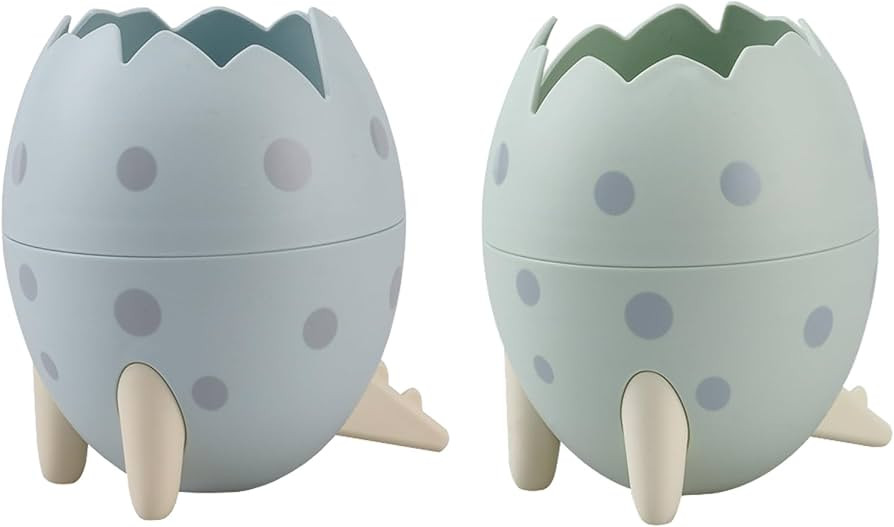 2pcs Dinosaur Egg Pen Holder, Cute Pen Holder, Desk Organiser - Light Green, Sky Blue | Amazon (UK)