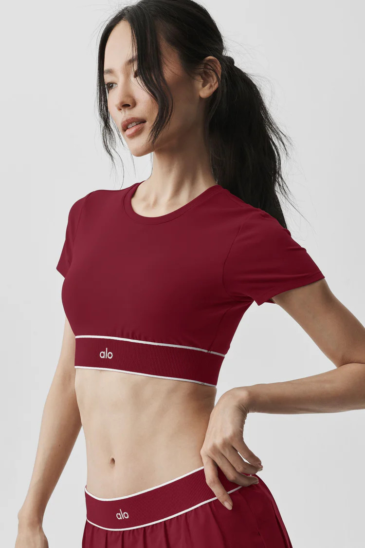ALO Softsculpt Amp It Up Short Sleeve Bra | Alo Yoga