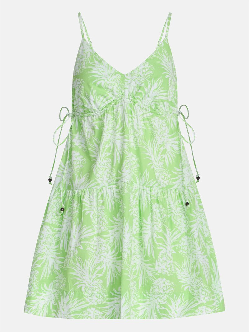 Free Assembly Women's Tiered Sleeveless Cotton Mini Dress with Side Ties, Sizes XS-XXL | Walmart (US)