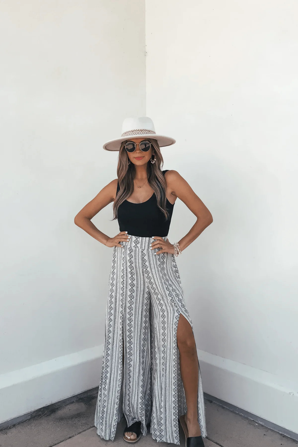 Georgia Breeze Beige Print Wide Leg Pants | Magnolia Boutique