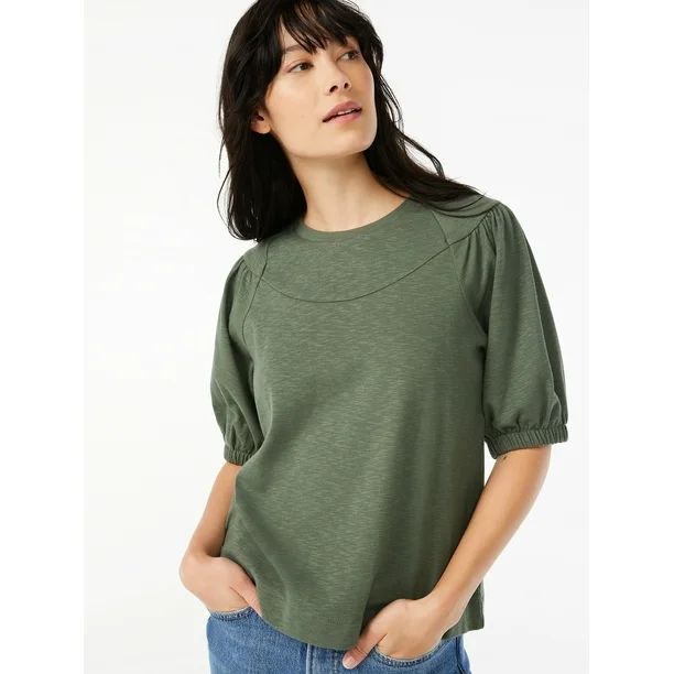 Free Assembly Women's Puff Sleeve T-Shirt | Walmart (US)