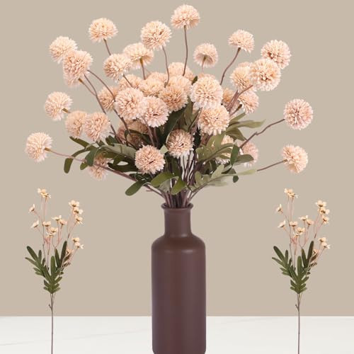CEWOR 15pcs Fall Artificial Flowers, Fake Flowers in Vase for Table Centerpieces Decor, Aesthetic Artificial Flowers for DIY Bouquet Party Wedding Home Decor Floral Arrangements Centerpiece Beige | Amazon (US)