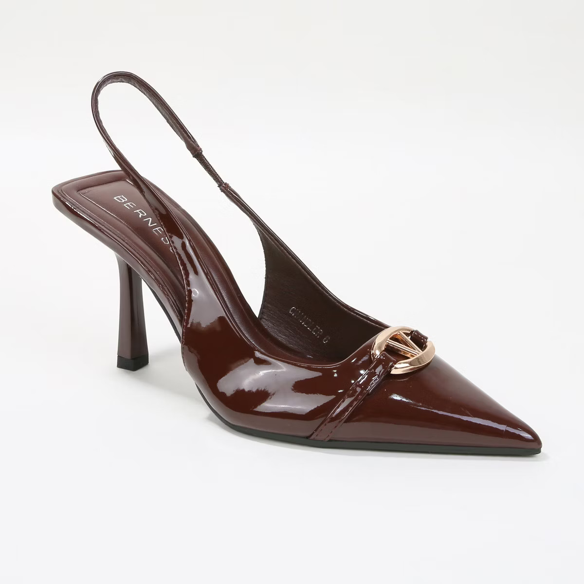 Berness Women's Chandler Patent Metallic Accent Pointed Heels Brown 6 | Target