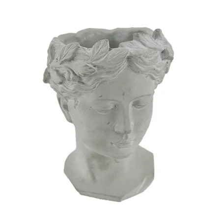 Classic Greek Grey Lady Indoor/Outdoor Cement Head Planter | Walmart (US)
