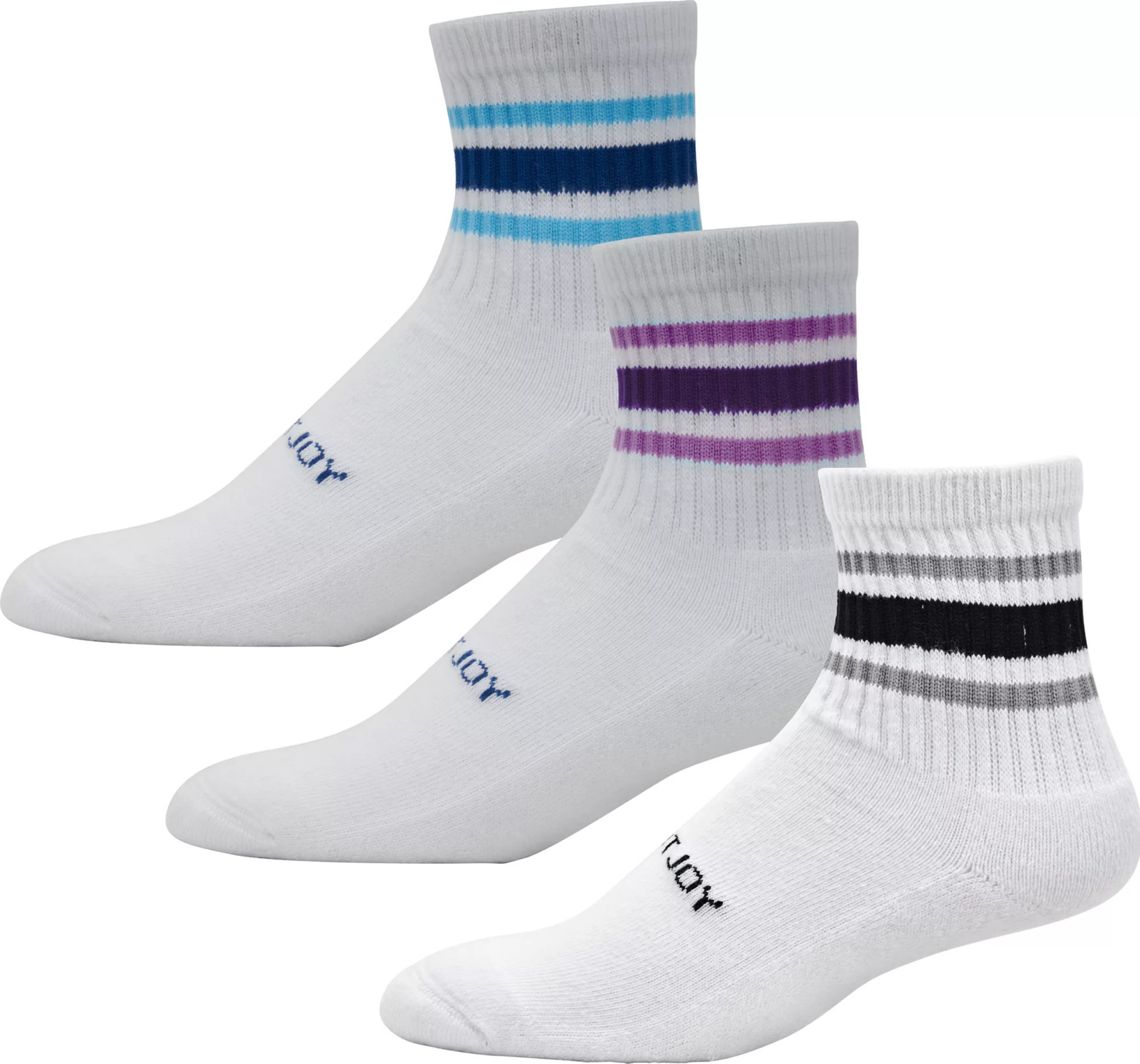 FootJoy Women's ComfortSof Golf 1/4 Sock - 3 Pack, Size 6-9, Gry/Blk/Nvy/Sky/Prpl/Lav | DICK'S Sporting Goods