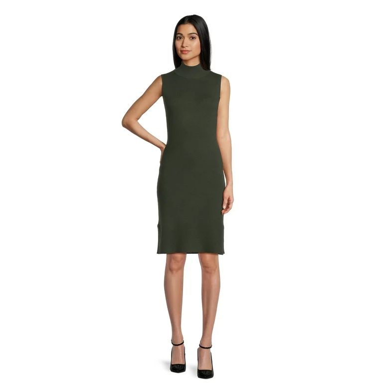 Time and Tru Women's Sleeveless Mock Neck Tank Dress, Sizes XS-XXXL | Walmart (US)