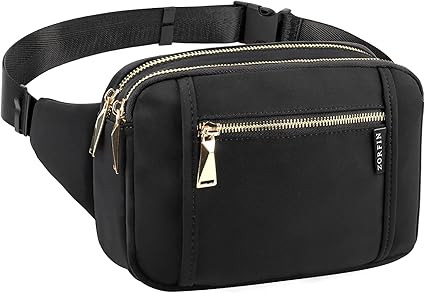 ZORFIN Fanny Packs for Women Men, Fashion Waist Pack Belt Bag with 5 Zipper Pockets Adjustable Be... | Amazon (US)