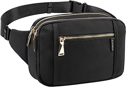Amazon.com: ZORFIN Fanny Packs for Women Men, Fashion Waist Pack Belt Bag with 5 Zipper Pockets A... | Amazon (US)