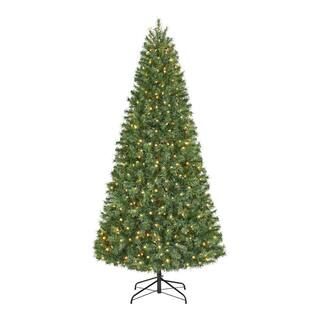 7.5 ft Festive Pine Pre-Lit LED Artificial Christmas Tree with 500 Color Changing Mini Lights | The Home Depot