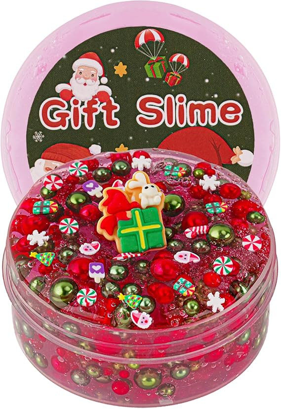 Green & Red Pearl Bead Slime, Good Stretchy & Non-Sticky Crunchy Slime, Slimes Party Favors for K... | Amazon (US)