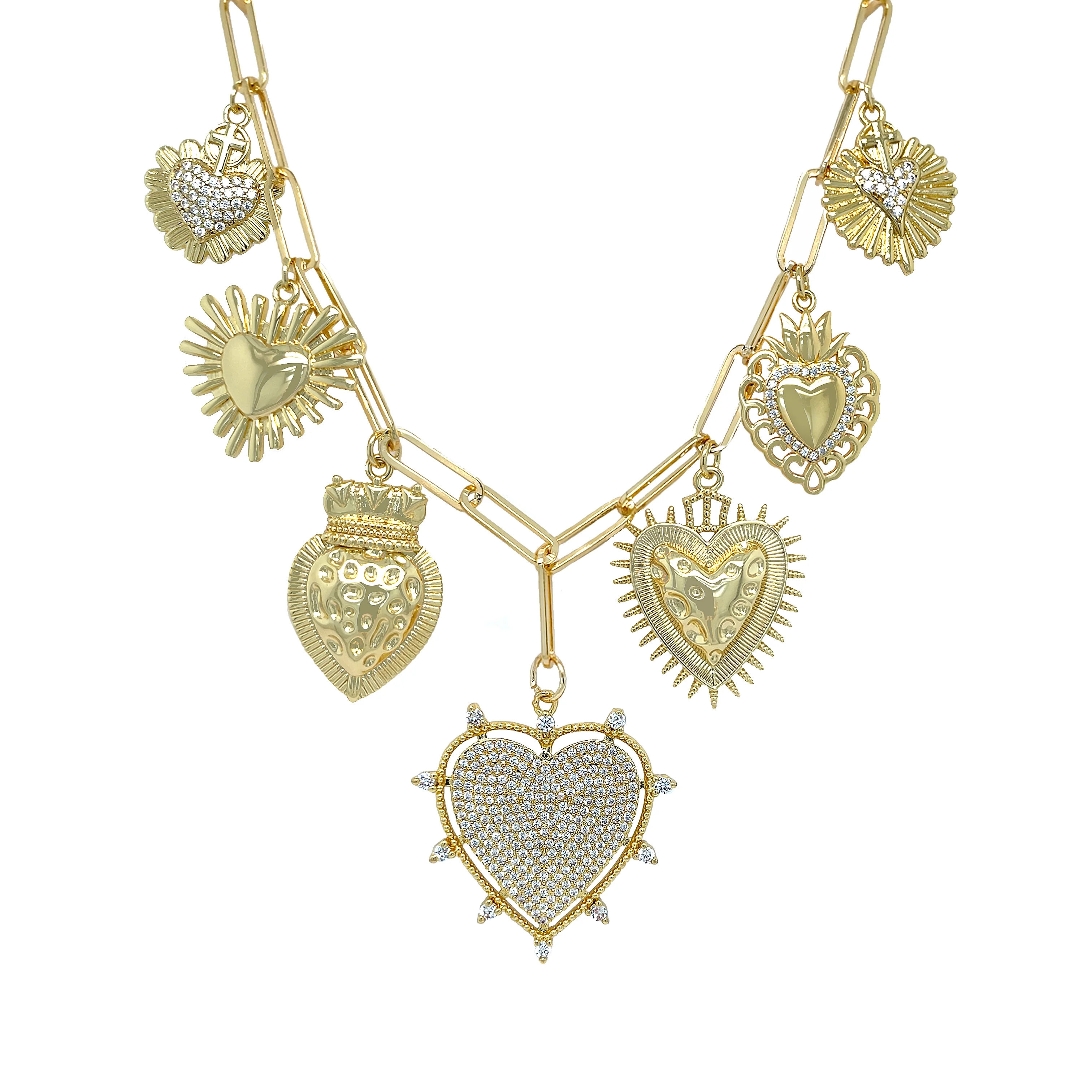 Multi Heart Charm Necklace | Jennifer Miller Jewelry
