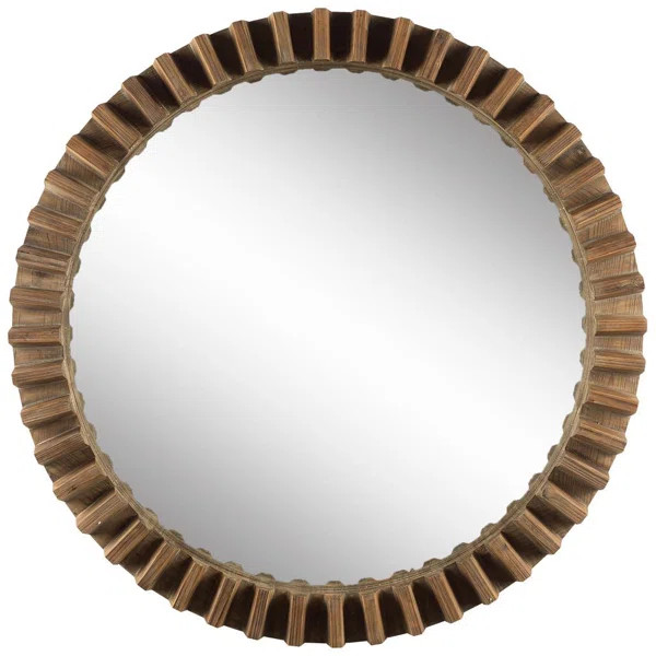 Teston Round Wood Wall Mirror | Wayfair North America