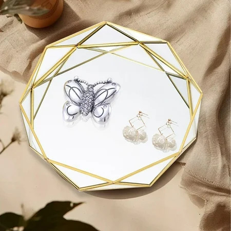 fenteer Jewelry Dish Geometry Shaped Trinket Tray for Entryway Table Home Decoration 17.5x17.5x3.9cm | Walmart (US)