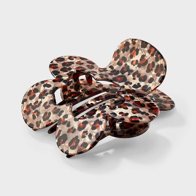 Leopard Print Flower Shape Shovel Claw Hair Clip - Wild Fable™ Brown | Target