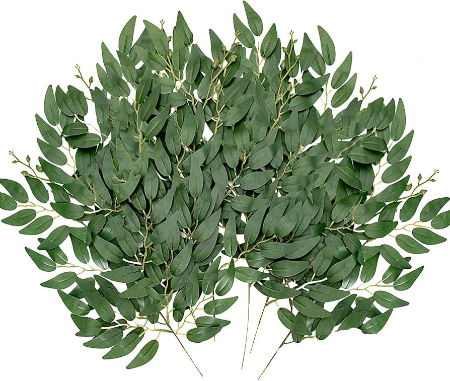 24Pcs Artificial Italian Ruscus Greenery Stems,Silk Greenery Plants Spray Faux Green Leaf Garland... | Amazon (US)