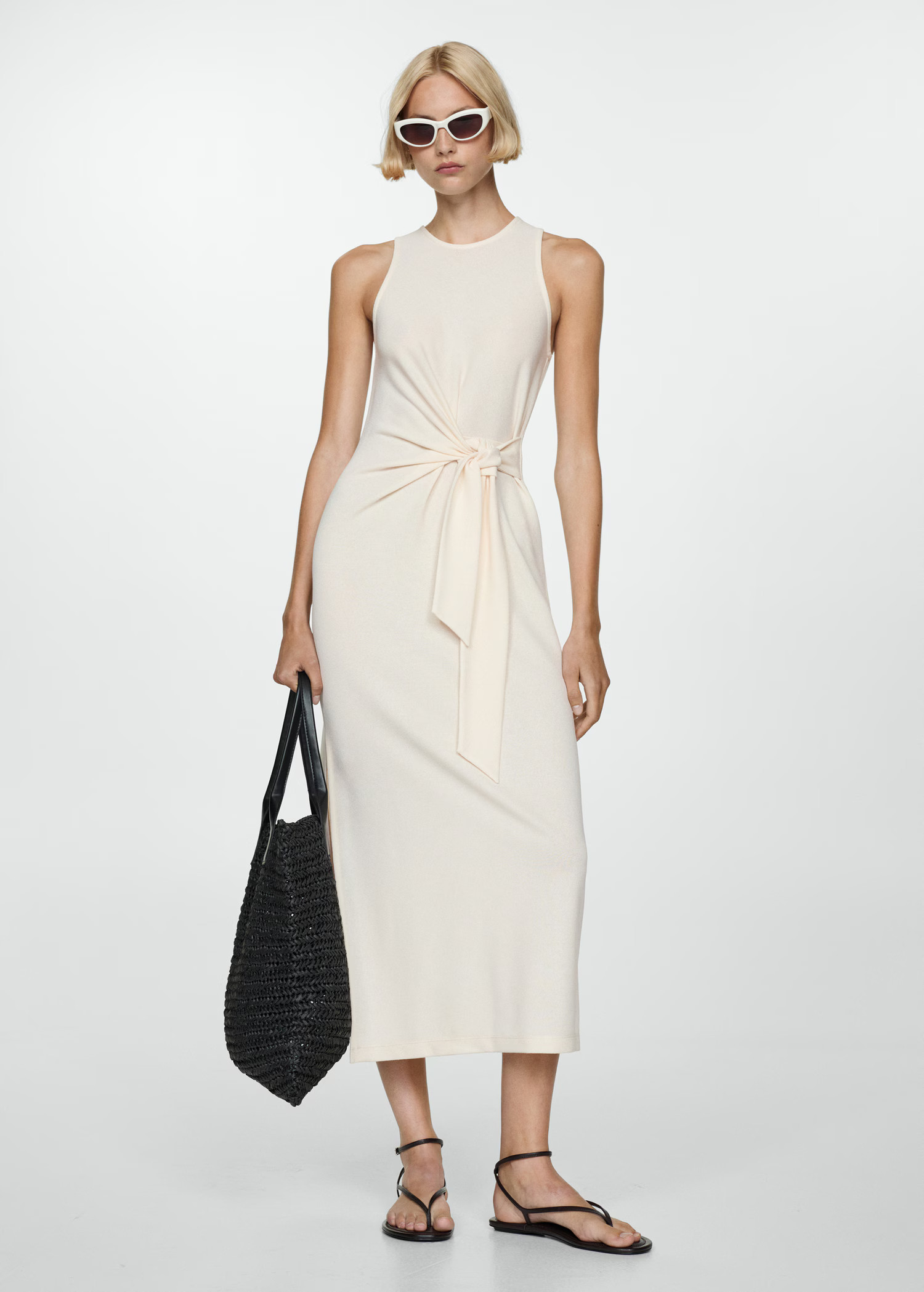 Bow knitted dress - Woman | MANGO USA | MANGO (US)