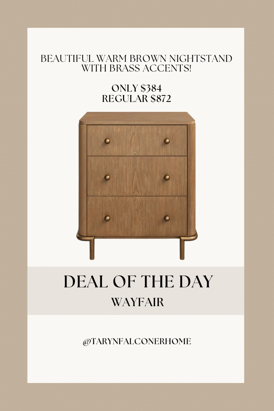 ON SALE-Beautiful nightstand with brass accents!

#bedroom #nightstand #neutralhome #onsale #bedroomfind #bedroomaccents #affordable #budgetfriendlyfind

#LTKcasa #LTKsale

#LTKSaleAlert #LTKHome