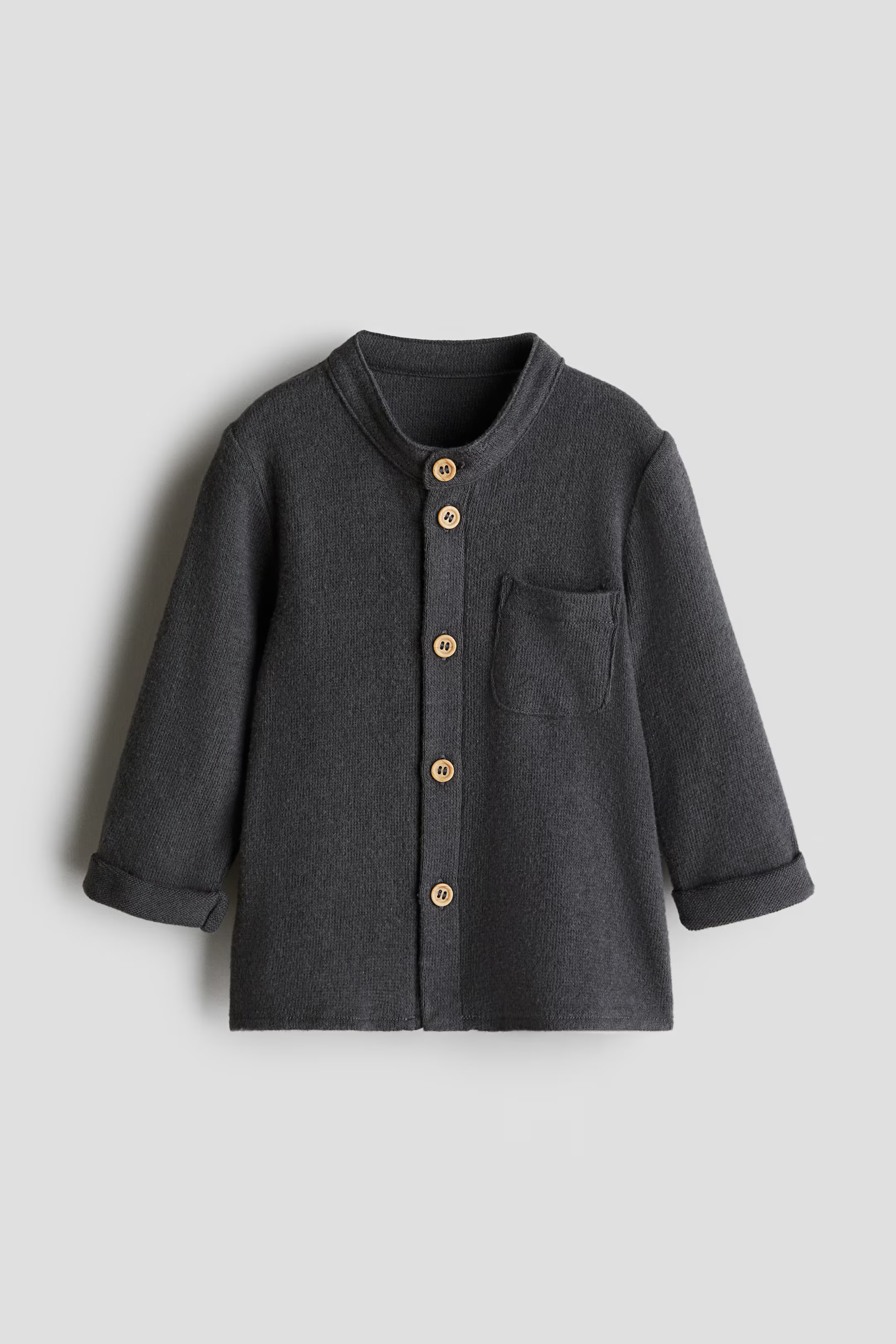 Band-Collar Jersey Shirt - Dark gray - Kids | H&M US | H&M (US + CA)