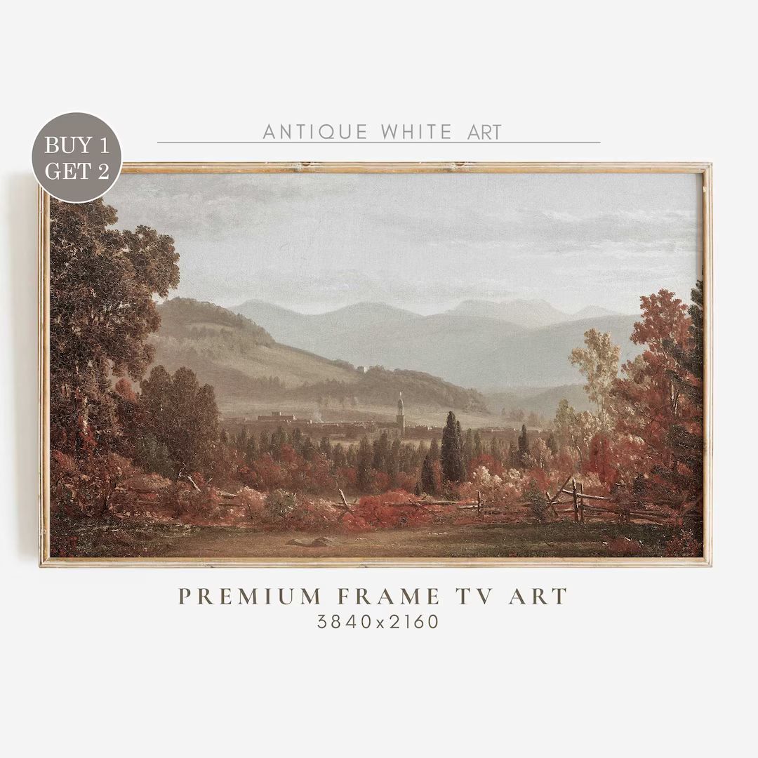 Samsung Fall Frame TV Art, Vintage Autumn Landscape Frame Tv, Country Fall Landscape Frame Tv Art... | Etsy (US)