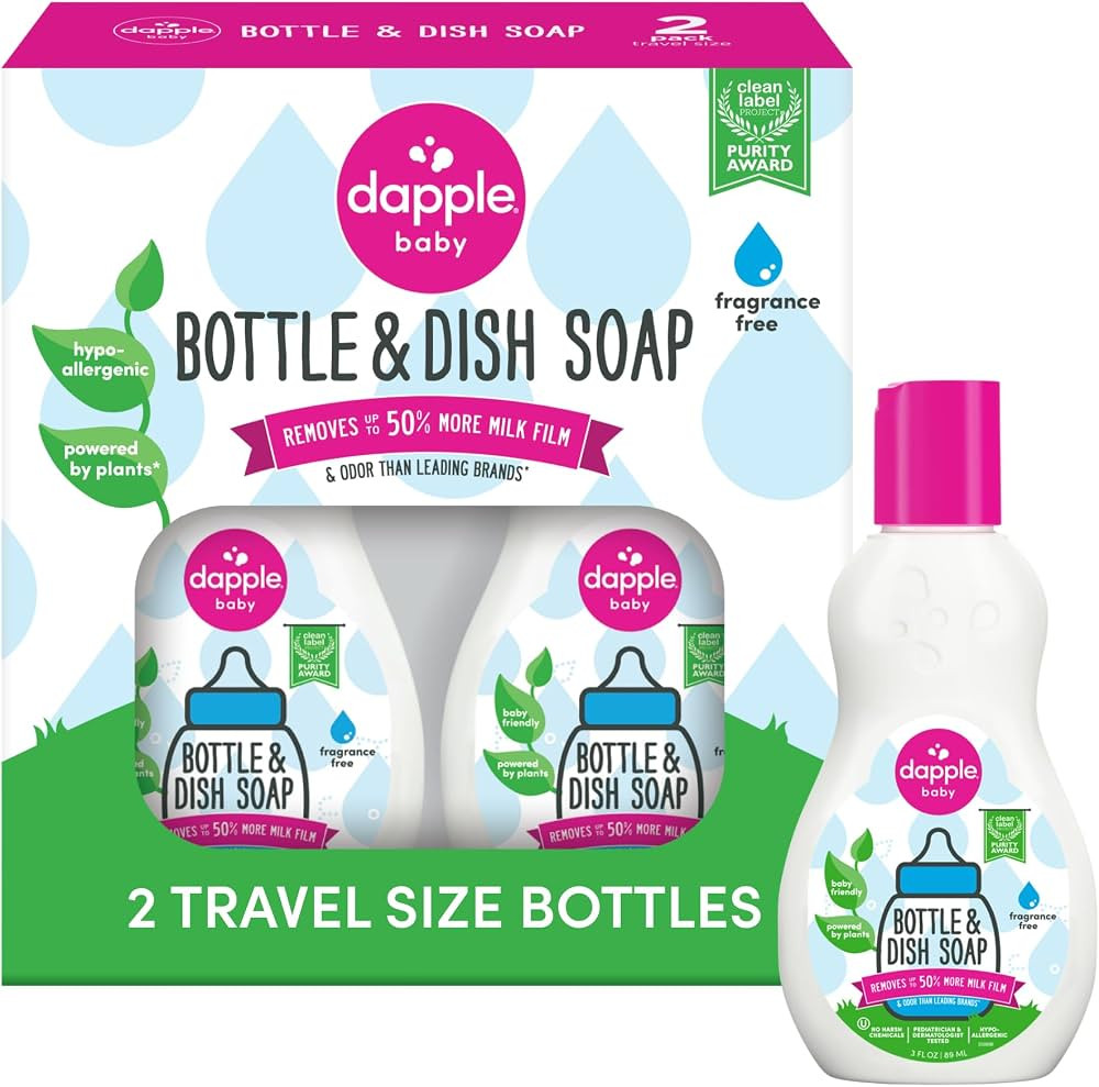 Dapple Baby Fragrance-Free Baby Bottle & Dish Soap - (2 Pack) 3 fl oz - Plant-Powered Cleaner for... | Amazon (US)
