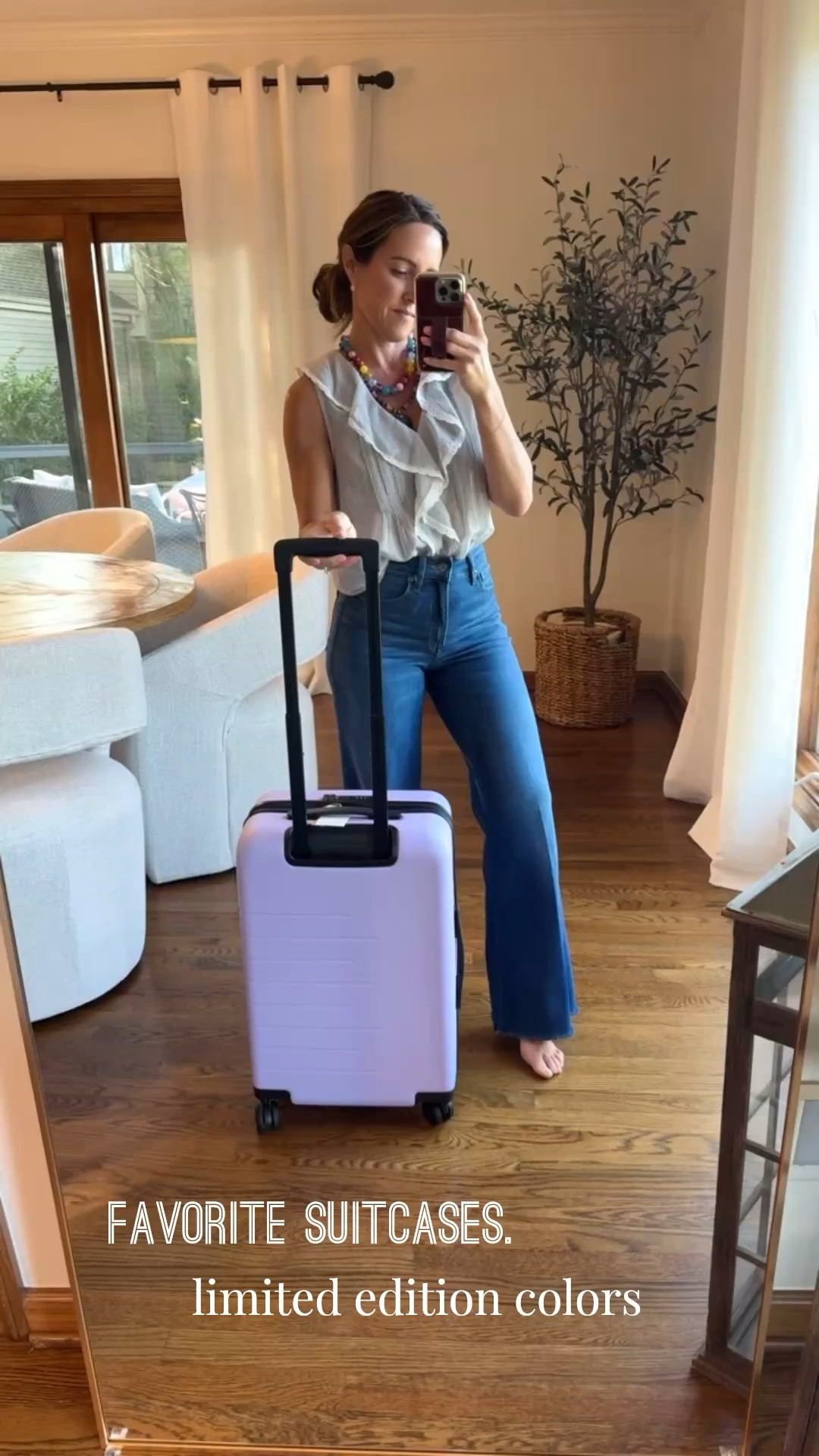 This lilac is FUN!! 
Best suitcases. We have multiples of this carry-on size and large check bags. 
Quince

#LTKSeasonal