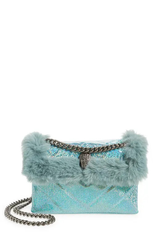 Kurt Geiger London Mini Kensington Faux Fur Crossbody Bag in Light/Pastel Blue at Nordstrom | Nordstrom