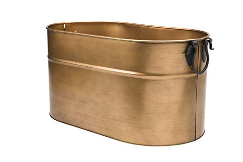 Plow & Hearth Galvanized Steel Firewood Bucket with Wrought Iron Handles 21.75 L x 12.75 W x 11.5... | Amazon (US)