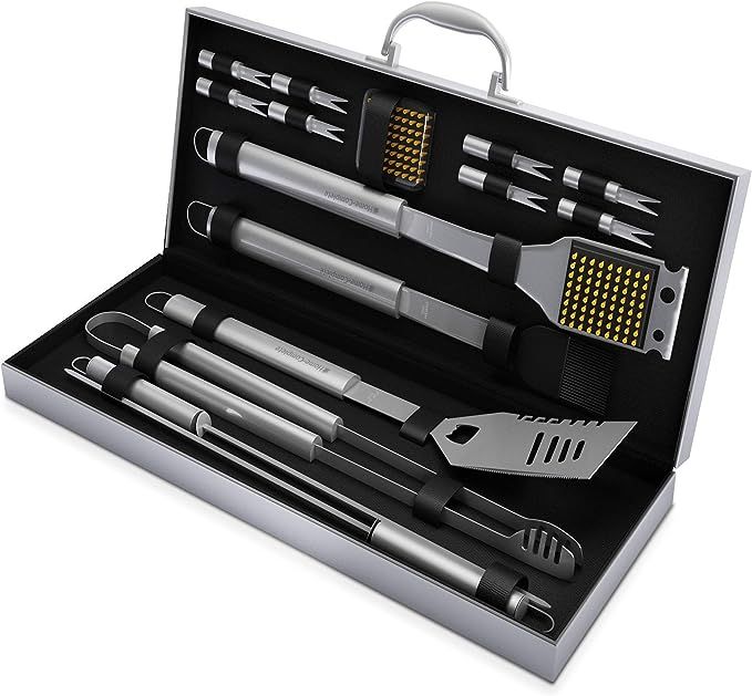BBQ Grill Tool Set- 16 Piece Stainless Steel Barbecue Grilling Accessories with Aluminum Case, Sp... | Amazon (CA)