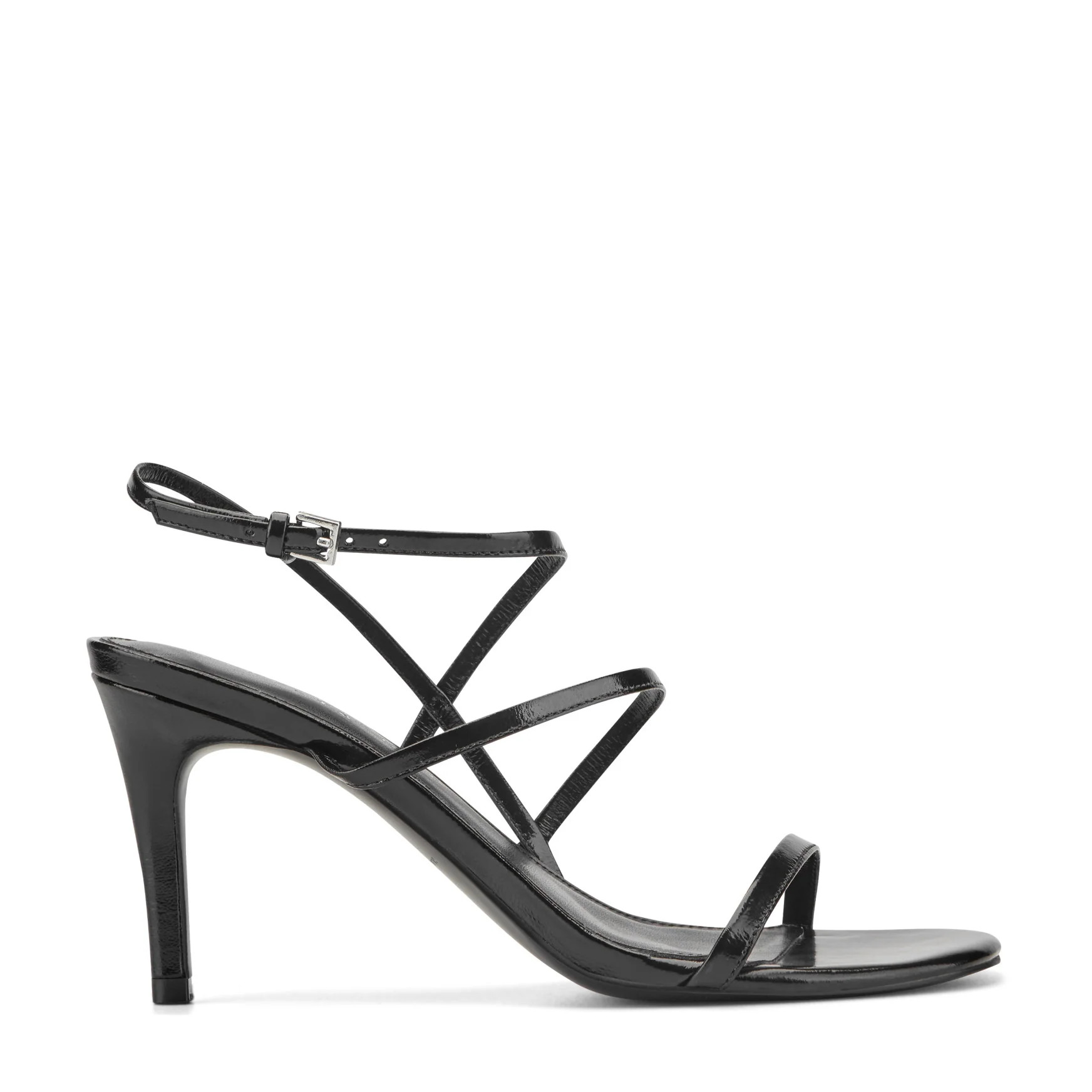 Women's Denzi Strappy Leather Sandal - Black Leather | Marc Fisher Footwear | Marc Fisher