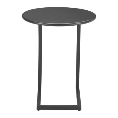 20" Black Aluminum Round Outdoor Side Table | Wayfair North America