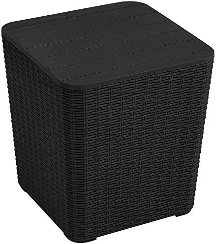 YITAHOME Outdoor Coffee Table with Extra Storage 11.5 Gallon Resin Rattan Side Table for Patio De... | Amazon (US)